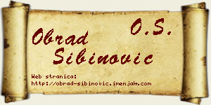 Obrad Sibinović vizit kartica